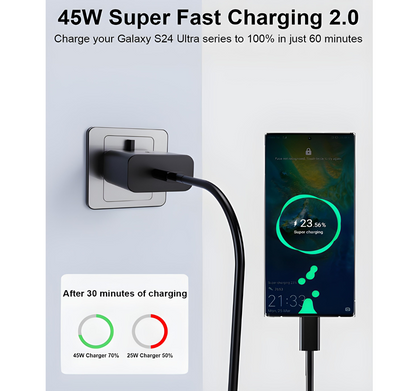 Compact Power Adaptor USB C - 45w Fast Charging (240v)