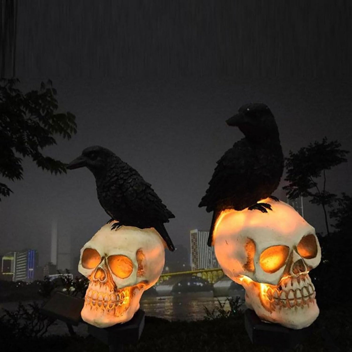 Turbo Cables – Animated Solar Skull Garden Stake