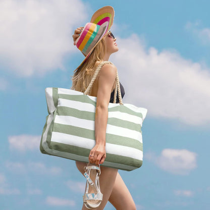 Turbo Cables – Coastal Collection | Large Waterproof Beach Tote Bag with Zipper Closure | Sandproof Design for Effortless Summer Adventures