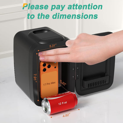 Turbo Cables – Refrigerator Mini Fridge with Cooling & Heating | 4L Capacity for Medication, Skincare, Food, & Dorm Use