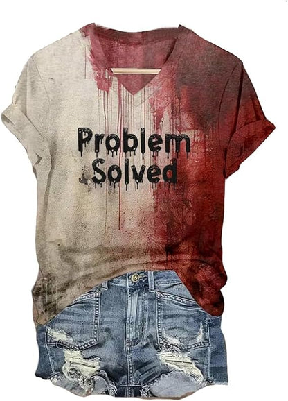 Turbo Cables – Women’s V-Neck Scary Print Tee