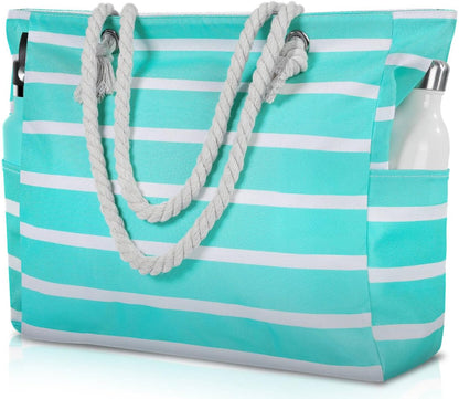 Turbo Cables – Large Waterproof Beach Tote Bag with Zipper | Sandproof Design for Easy Summer Outings