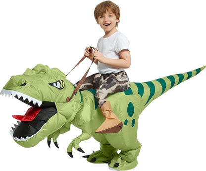 Turbo Cables – Inflatable T-Rex Costume for Kids with Easy Inflate Design | Fun Halloween Adventure