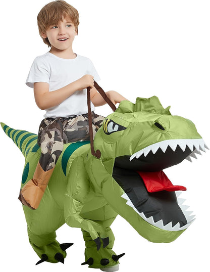 Turbo Cables – Inflatable T-Rex Costume for Kids with Easy Inflate Design | Fun Halloween Adventure