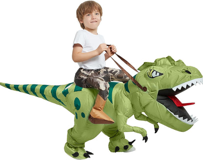 Turbo Cables – Inflatable T-Rex Costume for Kids with Easy Inflate Design | Fun Halloween Adventure