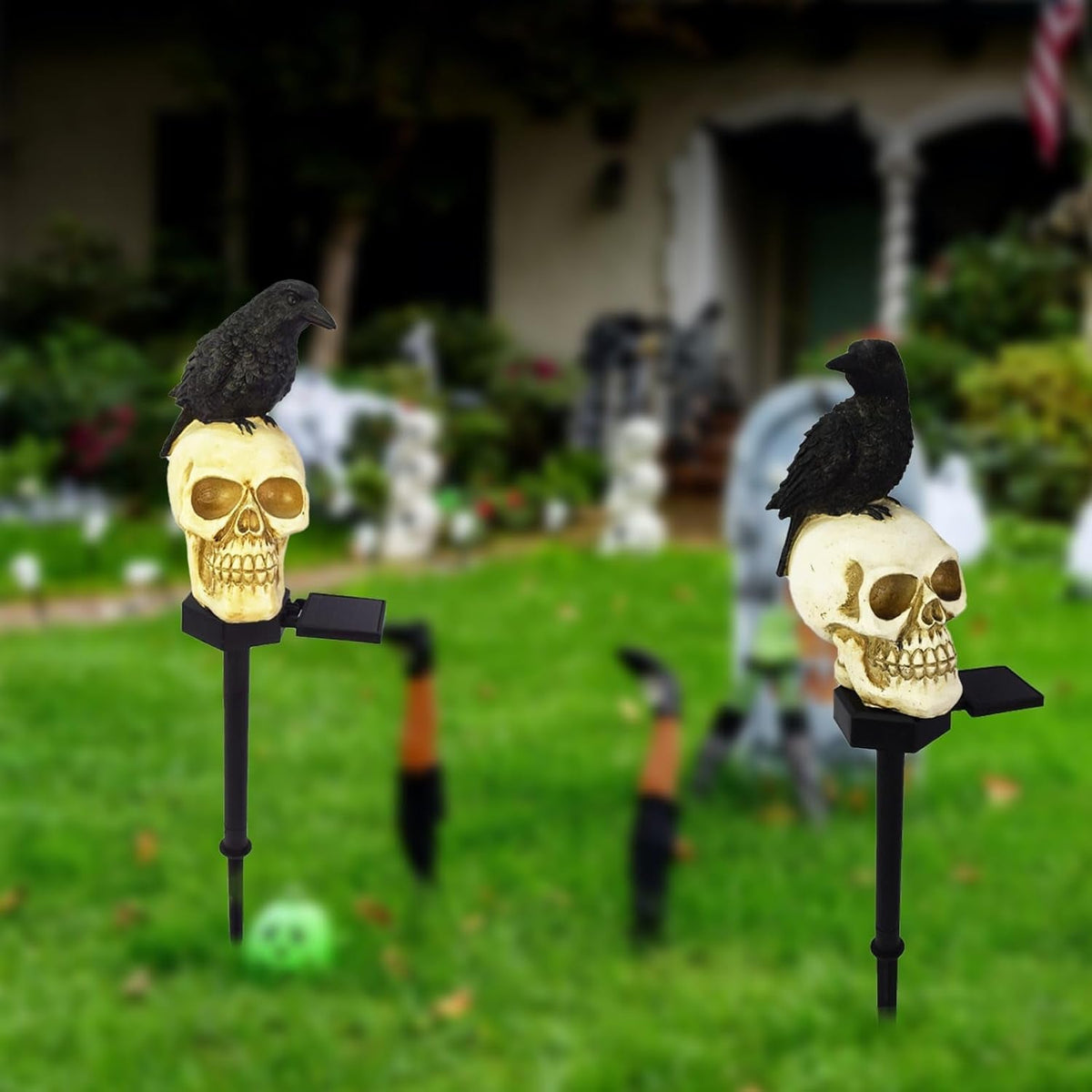 Turbo Cables – Animated Solar Skull Garden Stake