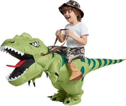 Turbo Cables – Inflatable T-Rex Costume for Kids with Easy Inflate Design | Fun Halloween Adventure