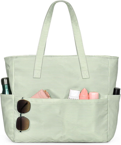 Turbo Cables – Large Waterproof Beach Tote Bag with Zipper | Sandproof Design for Travel & Vacation Essentials