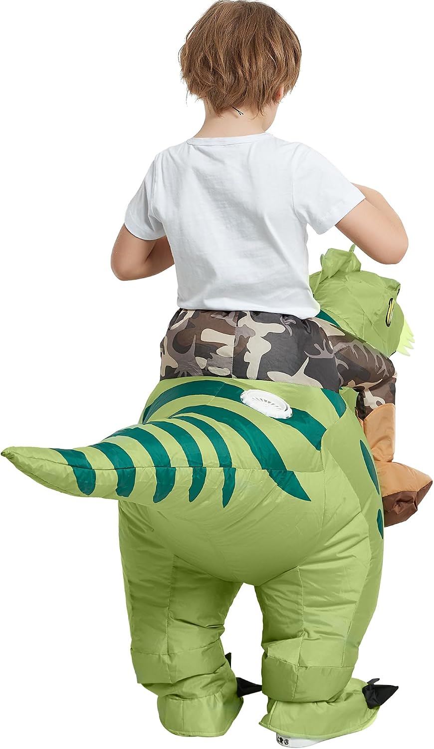 Turbo Cables – Inflatable T-Rex Costume for Kids with Easy Inflate Design | Fun Halloween Adventure