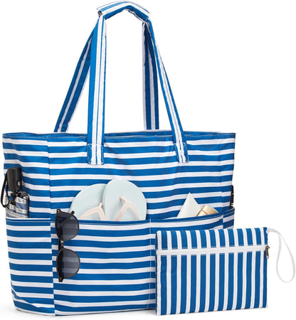 Turbo Cables – Ultimate Beach Tote Bag | Waterproof & Sandproof Large Bag with Zipper | Foldable Design for Easy Travel and Storage