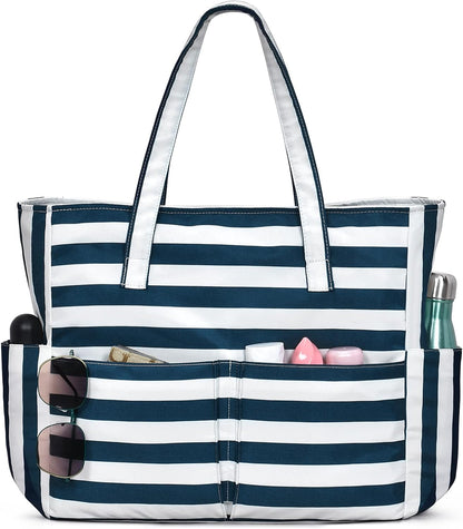 Turbo Cables – Large Waterproof Beach Tote Bag with Zipper | Sandproof Design for Travel & Vacation Essentials