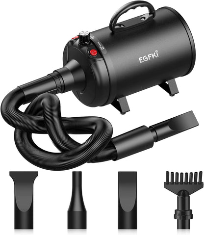 Premium High-Velocity Dog Grooming Blow Dryer – Powerful Pet Hair Dryer for Fast Drying Turbo Cables