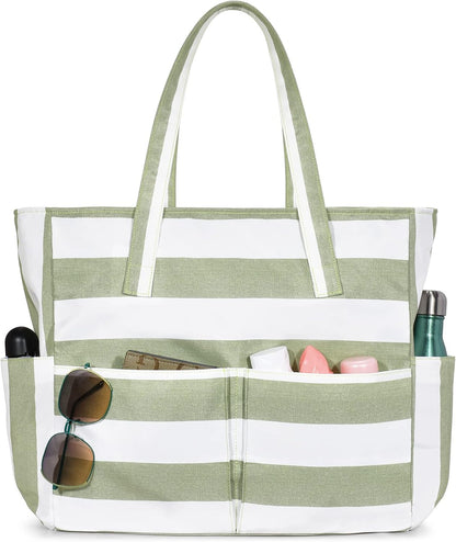 Turbo Cables – Large Waterproof Beach Tote Bag with Zipper | Sandproof Design for Travel & Vacation Essentials