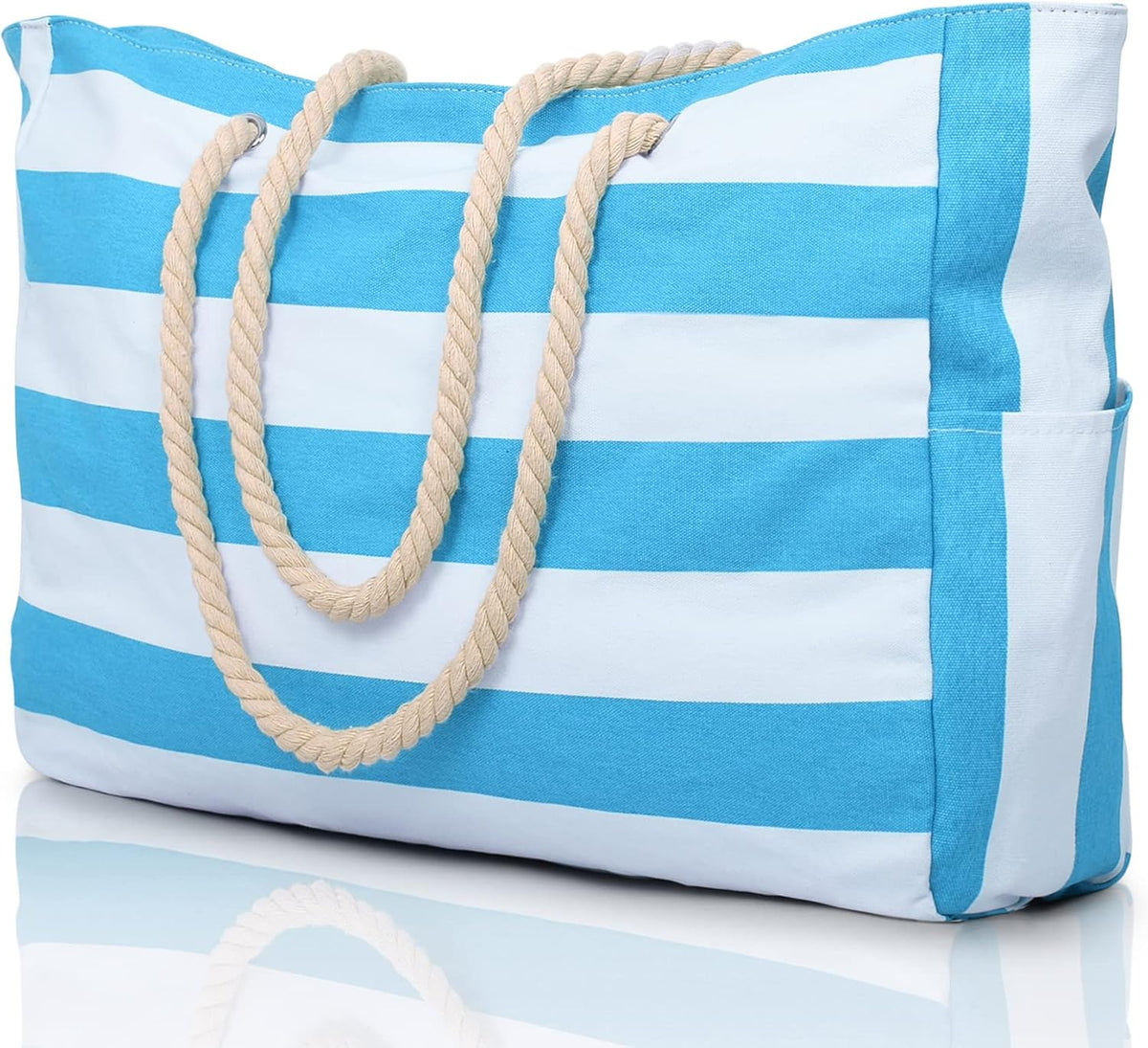 Turbo Cables – Coastal Collection | Large Waterproof Beach Tote Bag with Zipper Closure | Sandproof Design for Effortless Summer Adventures