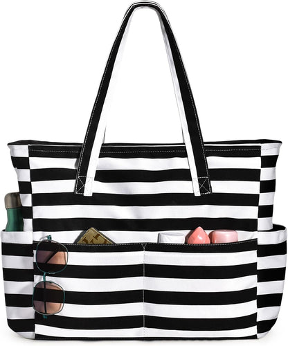 Turbo Cables – Large Waterproof Beach Tote Bag with Zipper | Sandproof Design for Travel & Vacation Essentials