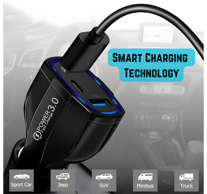 Car Charger Triple USB - 12V (QC 3.0)