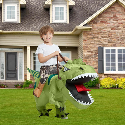 Turbo Cables – Inflatable T-Rex Costume for Kids with Easy Inflate Design | Fun Halloween Adventure