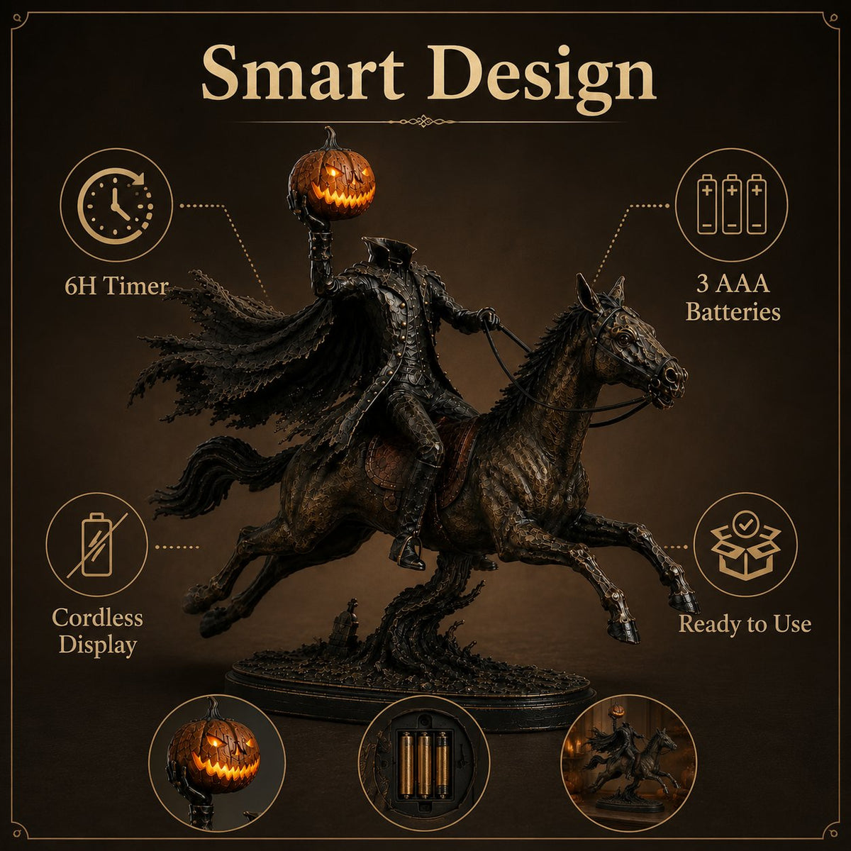Turbo Cables – Headless Horseman Halloween Statue
