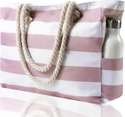 Turbo Cables – Large Waterproof Beach Tote Bag with Zipper | Sandproof Design for Easy Summer Outings