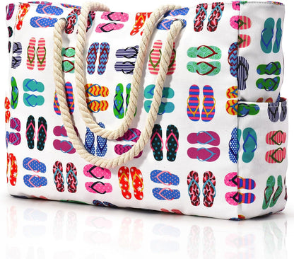 Turbo Cables – Coastal Collection | Large Waterproof Beach Tote Bag with Zipper Closure | Sandproof Design for Effortless Summer Adventures