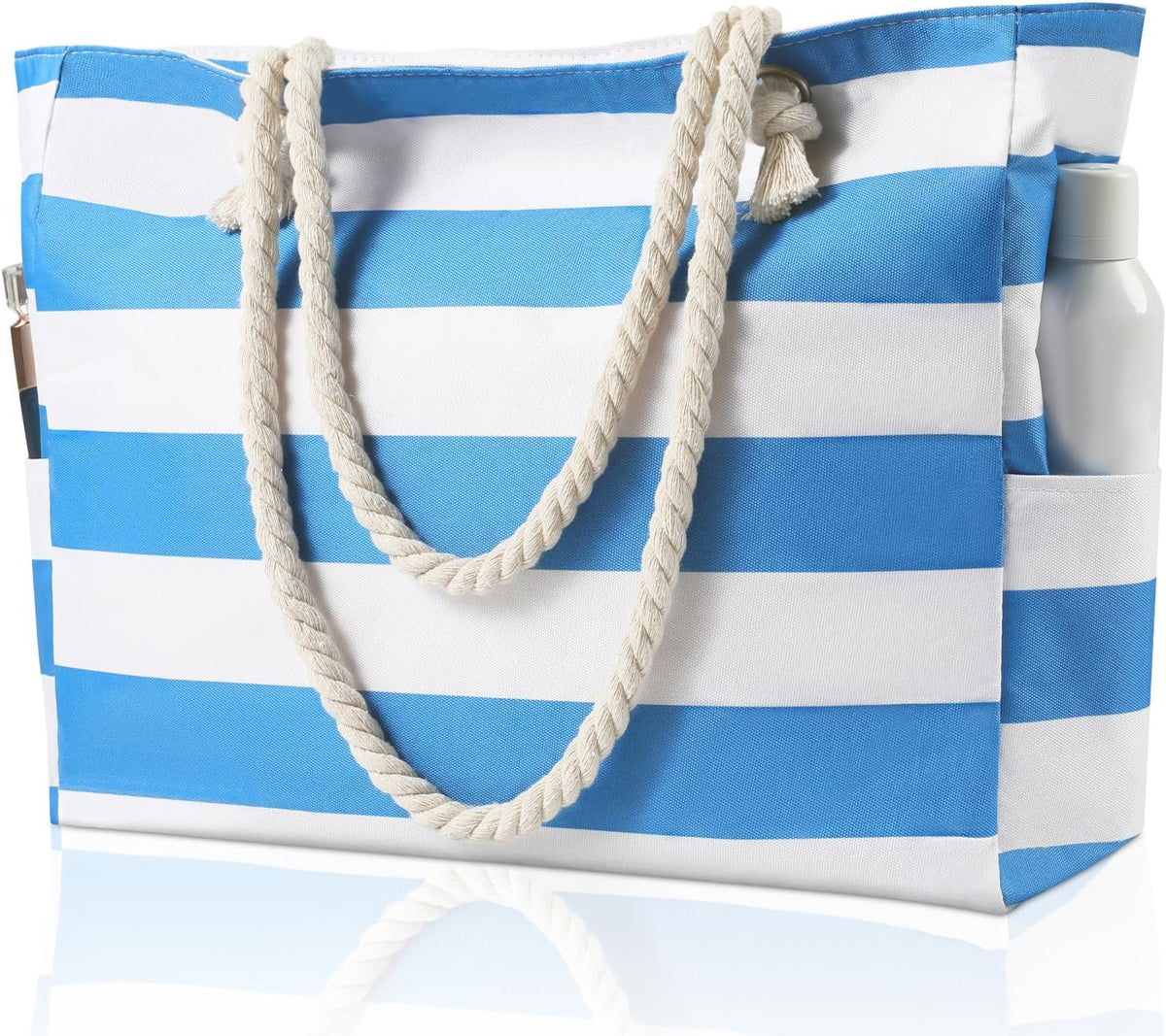 Turbo Cables – Large Waterproof Beach Tote Bag with Zipper | Sandproof Design for Easy Summer Outings
