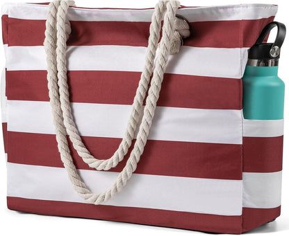 Turbo Cables – Large Waterproof Beach Tote Bag with Zipper | Sandproof Design for Easy Summer Outings