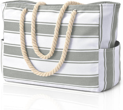 Turbo Cables – Coastal Collection | Large Waterproof Beach Tote Bag with Zipper Closure | Sandproof Design for Effortless Summer Adventures