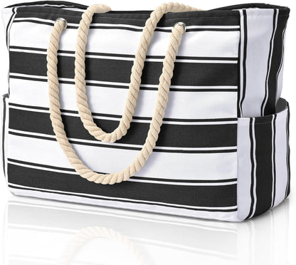 Turbo Cables – Coastal Collection | Large Waterproof Beach Tote Bag with Zipper Closure | Sandproof Design for Effortless Summer Adventures