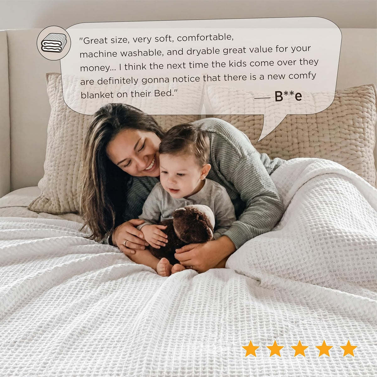Turbo Cables – 100% Cotton Queen Blanket with Cooling Waffle Weave | Soft & Breathable for Summer Comfort