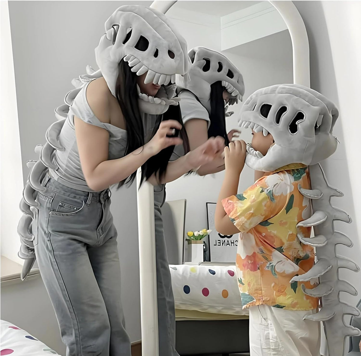 Turbo Cables – Dinosaur Costume | 3D Skeleton Design for Realistic Halloween Dress-Up
