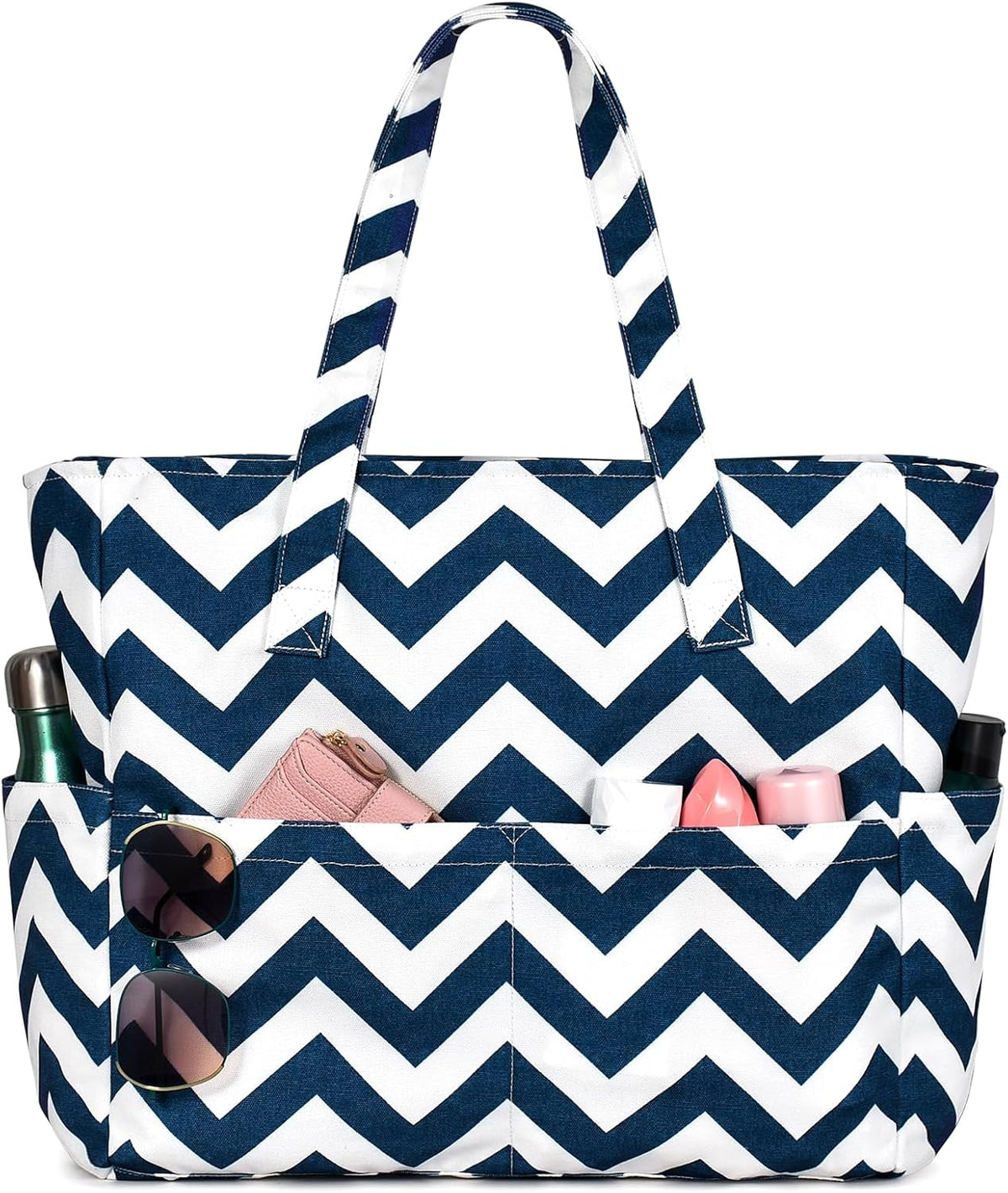 Turbo Cables – Large Waterproof Beach Tote Bag with Zipper | Sandproof Design for Travel & Vacation Essentials