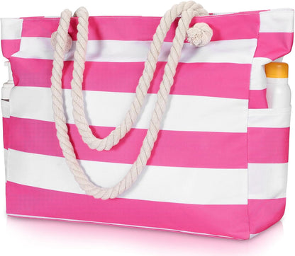 Turbo Cables – Large Waterproof Beach Tote Bag with Zipper | Sandproof Design for Easy Summer Outings