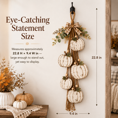 Turbo Cables – Rustic White Pumpkin Hanging Swag