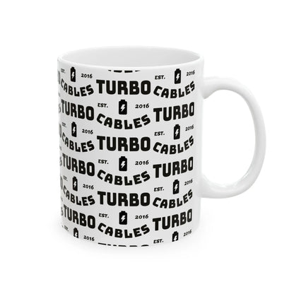 Turbo Cables Branded Ceramic Mug (11oz, 15oz) Printify