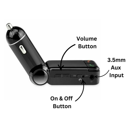 FM Transmitter with Bluetooth and Dual USB Car Charger