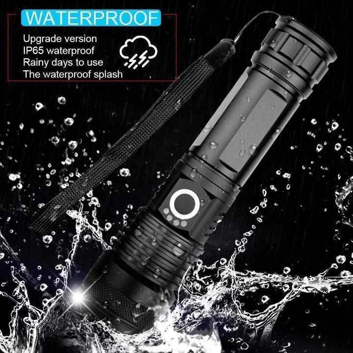 Turbo 90000 Lumens XHP50.2 Tactical LED Flashlight – Ultra Bright & Rechargeable