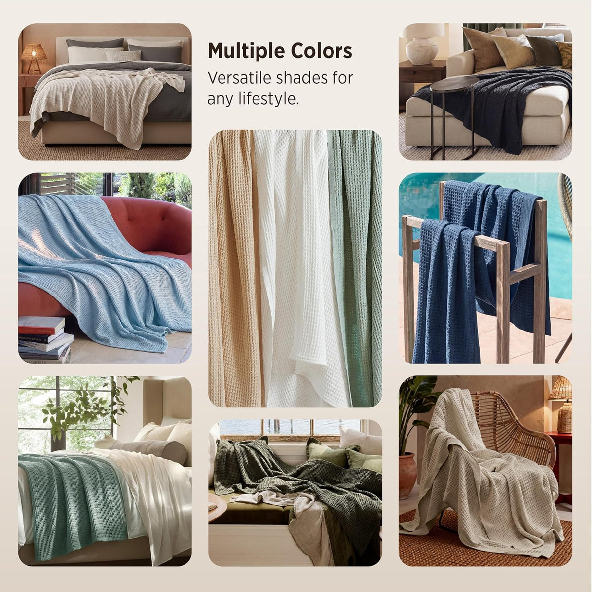 Turbo Cables – 100% Cotton Queen Blanket with Cooling Waffle Weave | Soft & Breathable for Summer Comfort
