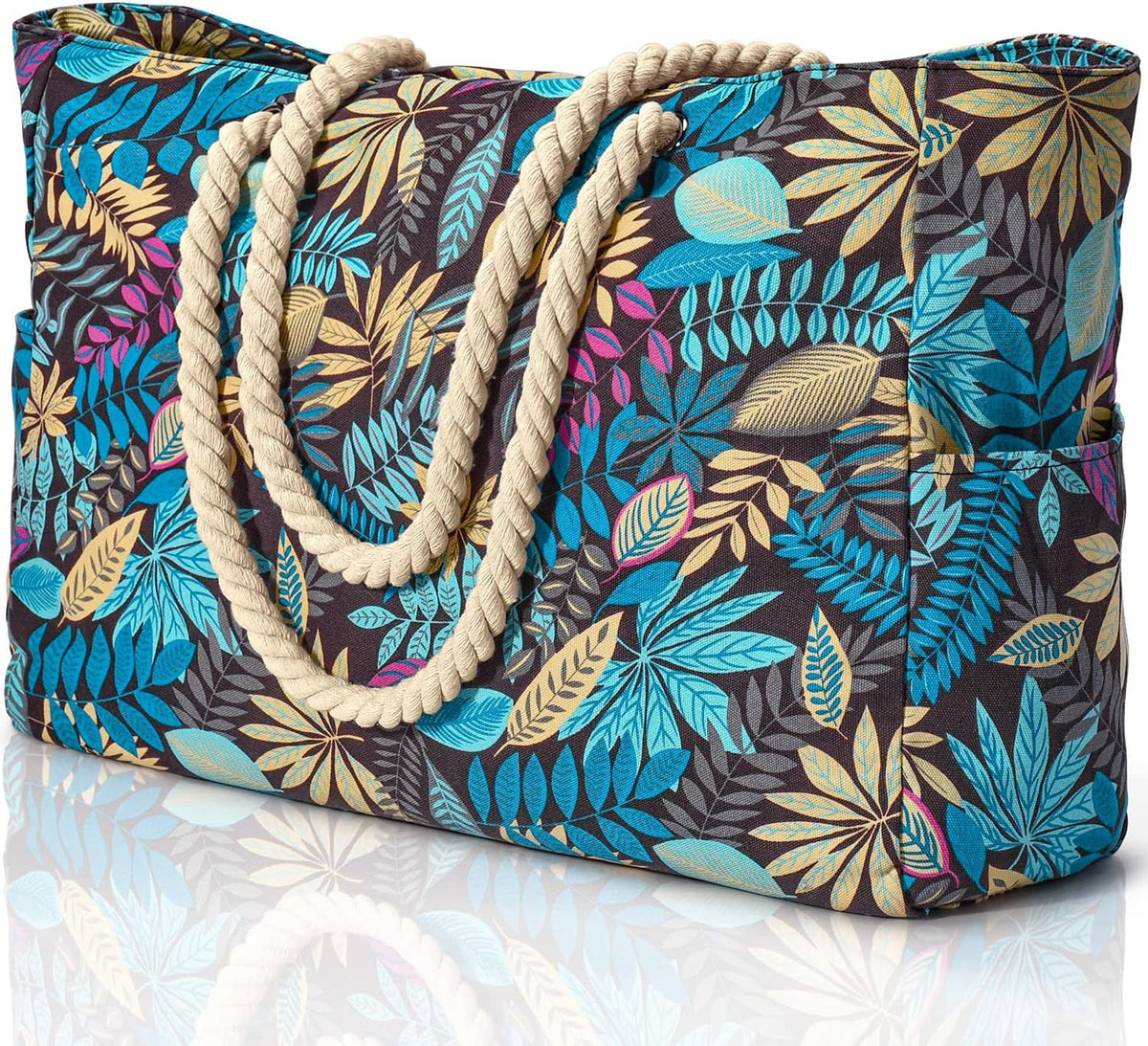 Turbo Cables – Coastal Collection | Large Waterproof Beach Tote Bag with Zipper Closure | Sandproof Design for Effortless Summer Adventures