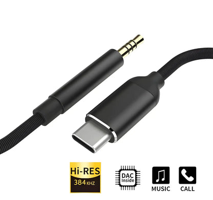 USB C To 3.5mm Audio Cable - 1 Metre Turbo Cables