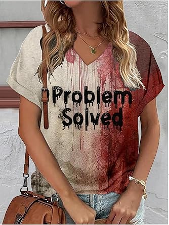 Turbo Cables – Women’s V-Neck Scary Print Tee