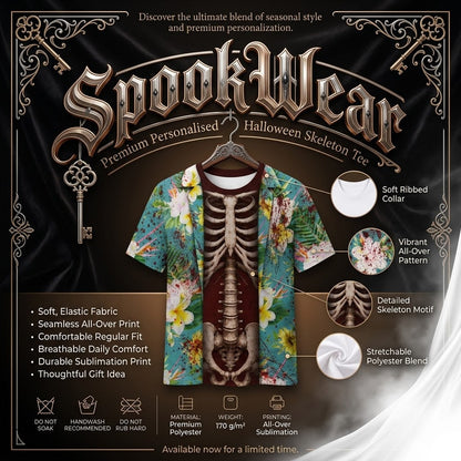 Turbo Cables – Premium Personalised Halloween Skeleton Tee