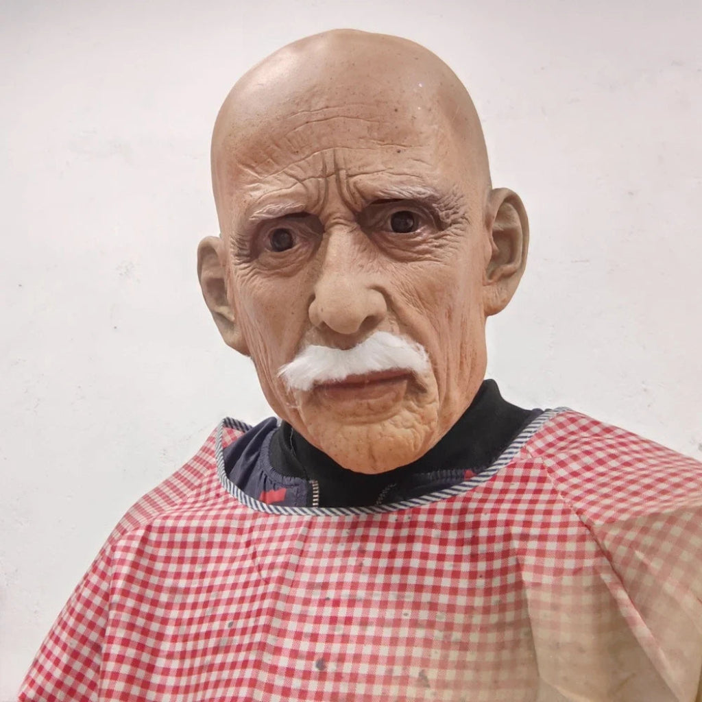 Turbo Cables – Classic Old Face Halloween Mask | Realistic Full Head Design for Costume Parties