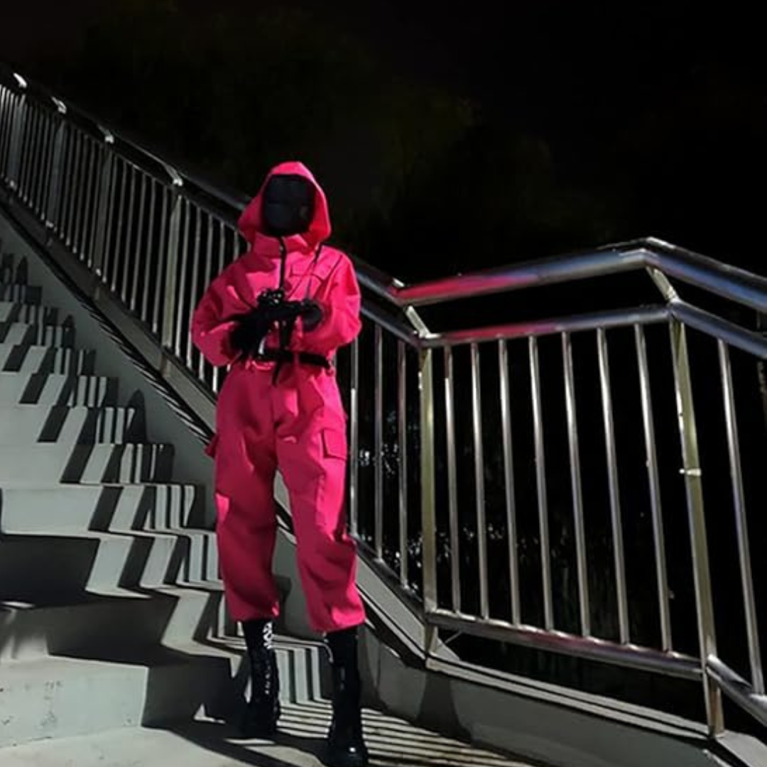 Turbo Cables – Costume Collection | Hooded Jumpsuit with Full Face Mask | Complete Look for Halloween Fun