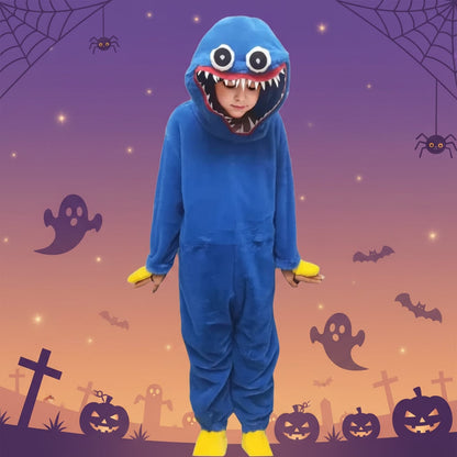 Turbo Cables – Cozy Monster Jumpsuit | Plush Kids Costume with Hood for Halloween Fun