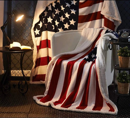 Turbo Cables – Cozy Patriotic Fleece Blanket with Ultra-Soft Faux Lambswool Back | Perfect for Indoor Comfort and Outdoor Adventures