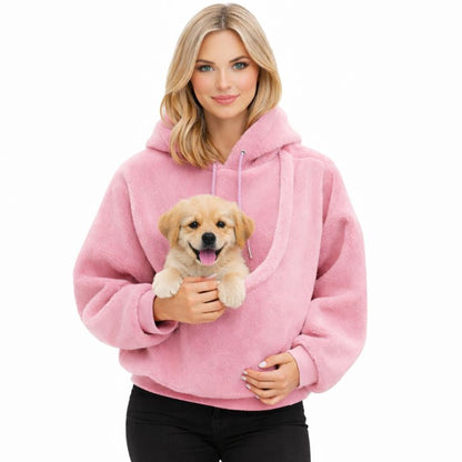 Turbo Cables – Cozy Pet Carrier Hoodie | Plush Cat & Dog Carrier with Soft Front Pouch | Hands-Free Comfort for Travel