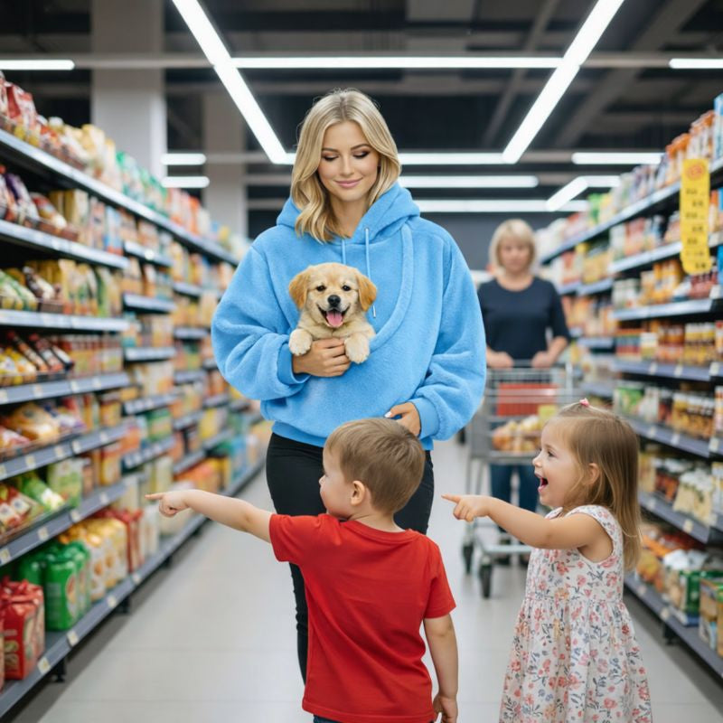 Turbo Cables – Cozy Pet Carrier Hoodie | Plush Cat & Dog Carrier with Soft Front Pouch | Hands-Free Comfort for Travel