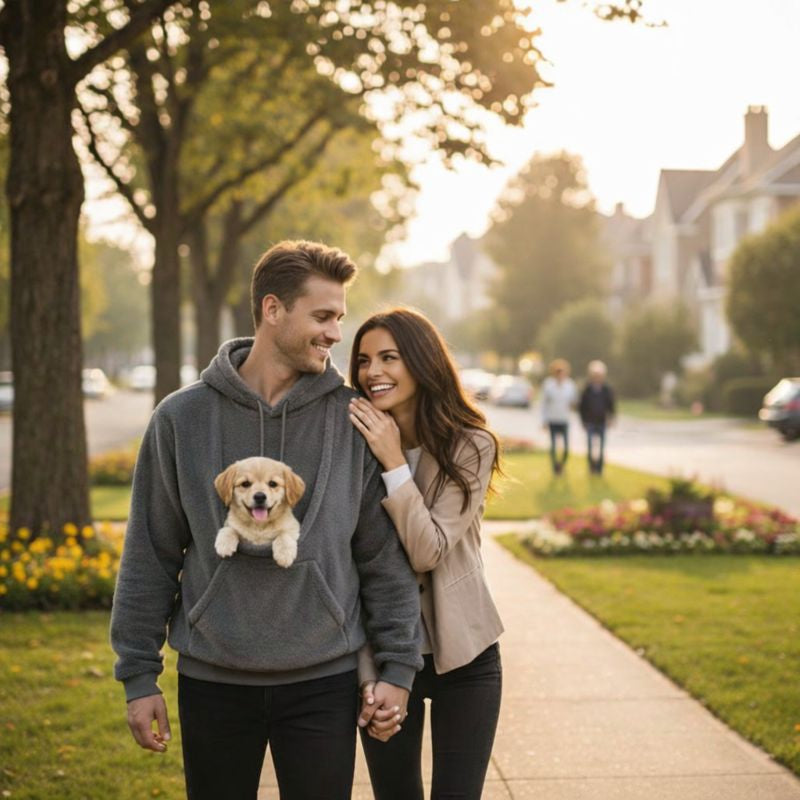 Turbo Cables – Cozy Pet Carrier Hoodie | Plush Cat & Dog Carrier with Soft Front Pouch | Hands-Free Comfort for Travel