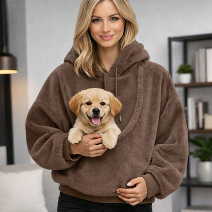 Turbo Cables – Cozy Pet Carrier Hoodie | Plush Cat & Dog Carrier with Soft Front Pouch | Hands-Free Comfort for Travel