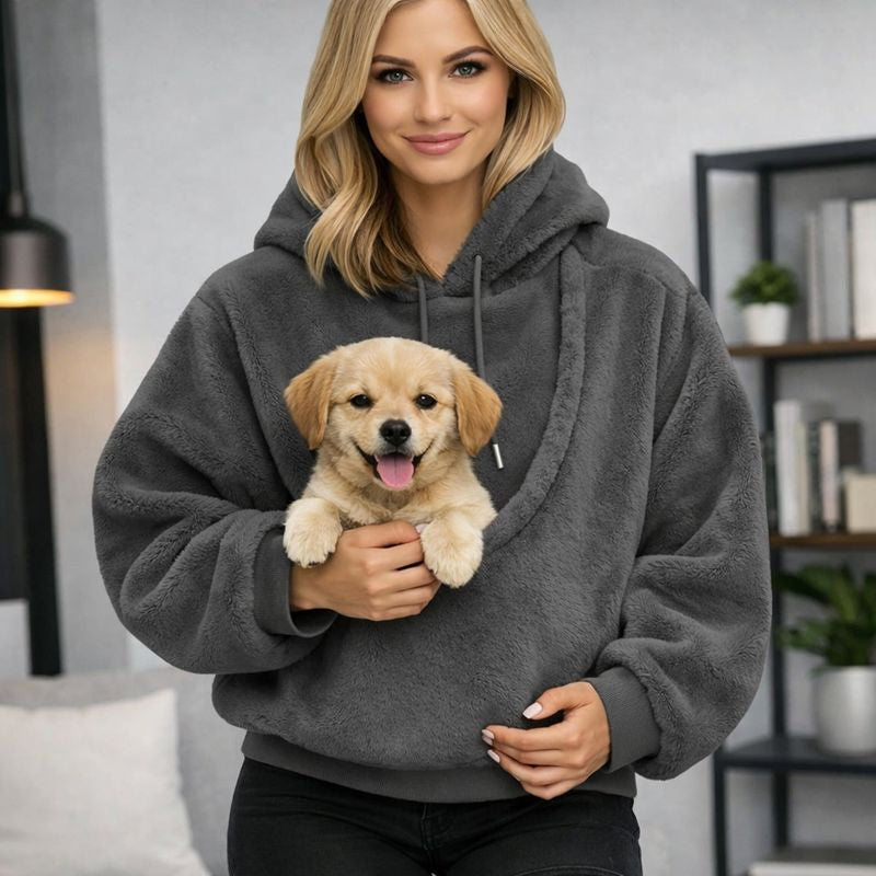 Turbo Cables – Cozy Pet Carrier Hoodie | Plush Cat & Dog Carrier with Soft Front Pouch | Hands-Free Comfort for Travel